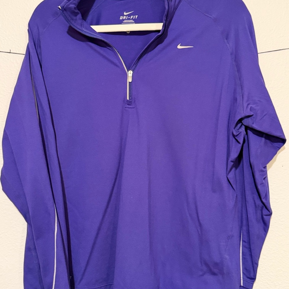 Nike Dri-FIT 3/4 zip Purple w/White accents WOMEN’S 1X  PRICE DROP LIKE NEW $15